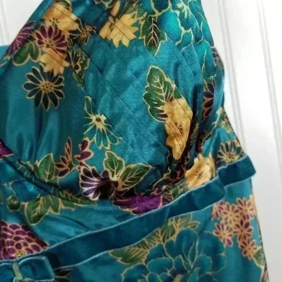 Cacique Womens Babydoll Floral Satin Slip Top Velvet Sz 26/28 Fairy Whimsigoth - Picture 6 of 16